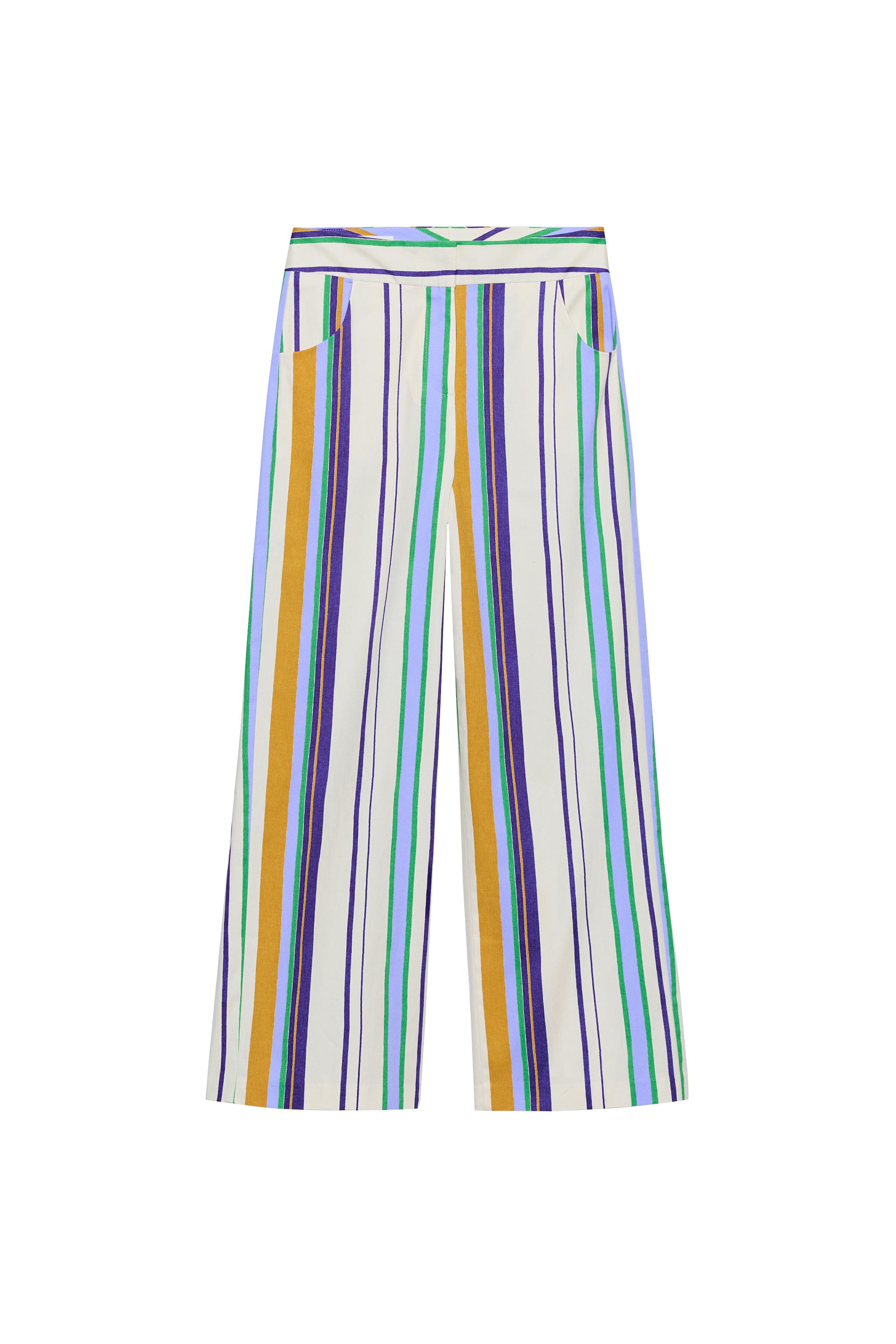 STRIPED STRAIGHT LEG PANTS